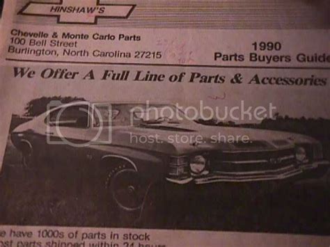 hinshaw's chevelle parts online catalog